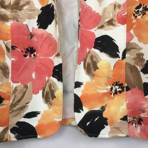 Alfred Dunner Open Front Blazer Jacket Women Sz 12 Hawaiian Tropical Fully Lined - Picture 7 of 11